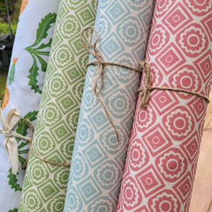 lino printed fabrics designed by lizzie mabley