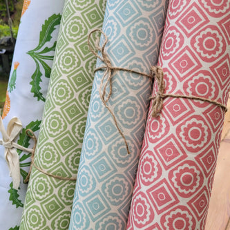 lino printed fabrics designed by lizzie mabley