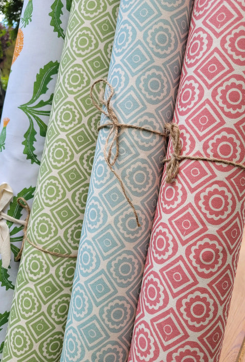 lino printed fabrics designed by lizzie mabley