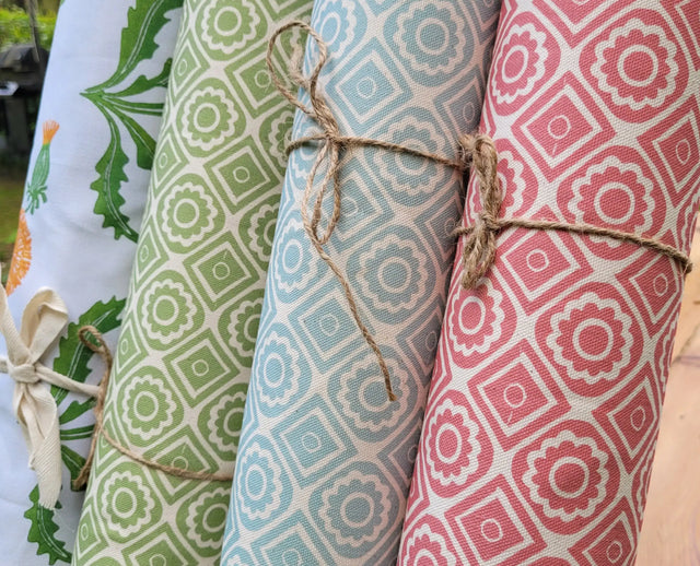 lino printed fabrics designed by lizzie mabley