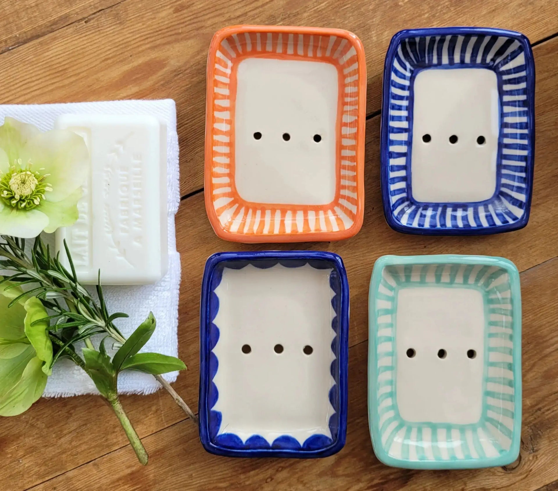 handmade ceramic soap dishes designed by lizzie mabley