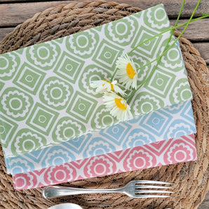 lino printed napkins designed by lizzie mabley