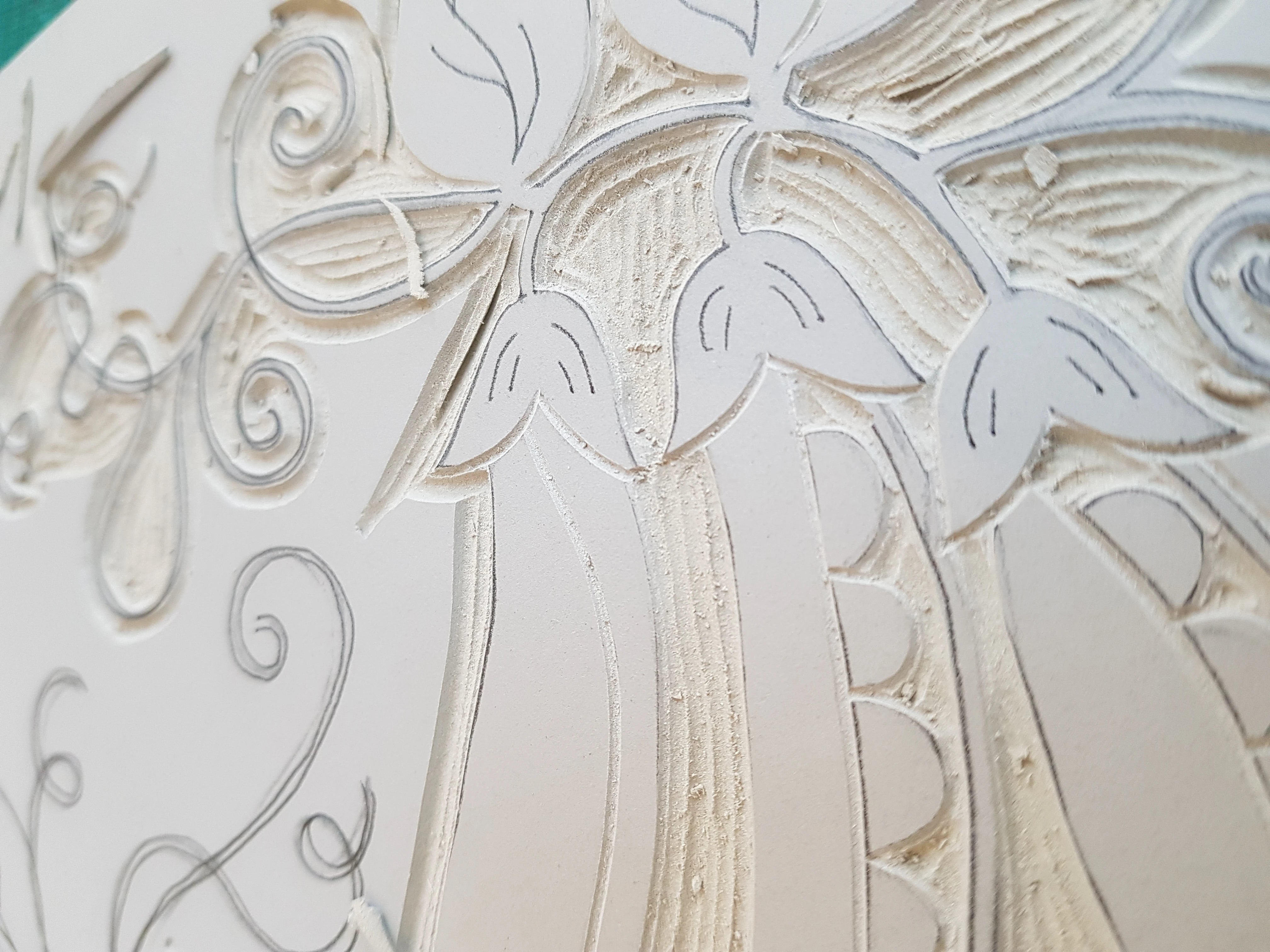 lizzie mabley cutting lino blocks ready or printing fabrics