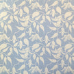 Cream on Blue Alpina lino block printed fabric designed by Lizzie Mabley