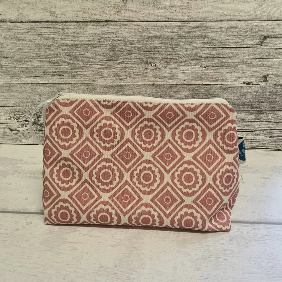 Cosmetic Bag in Candy Pink Rebecca Fabric by Lizzie Mabley