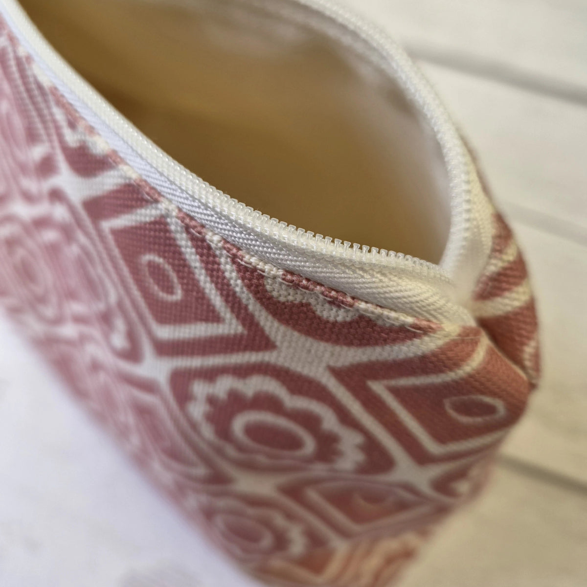 Cosmetic Bag in Candy Pink Rebecca Fabric by Lizzie Mabley