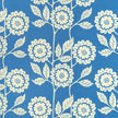 Blue Negative Cecilia lino block printed fabric designed by Lizzie Mabley