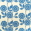 Blue Positive Cecilia lino block printed fabric designed by Lizzie Mabley