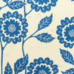 Blue Positive Cecilia lino block printed fabric designed by Lizzie Mabley