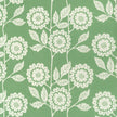Green Negative Cecilia lino block printed fabric designed by Lizzie Mabley