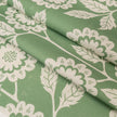 Green Negative Cecilia lino block printed fabric designed by Lizzie Mabley