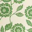 Green Positive Cecilia lino block printed fabric designed by Lizzie Mabley