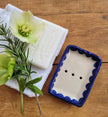 Handmade Ceramic Soap Dish Blue Scalloped designed by lizzie mabley