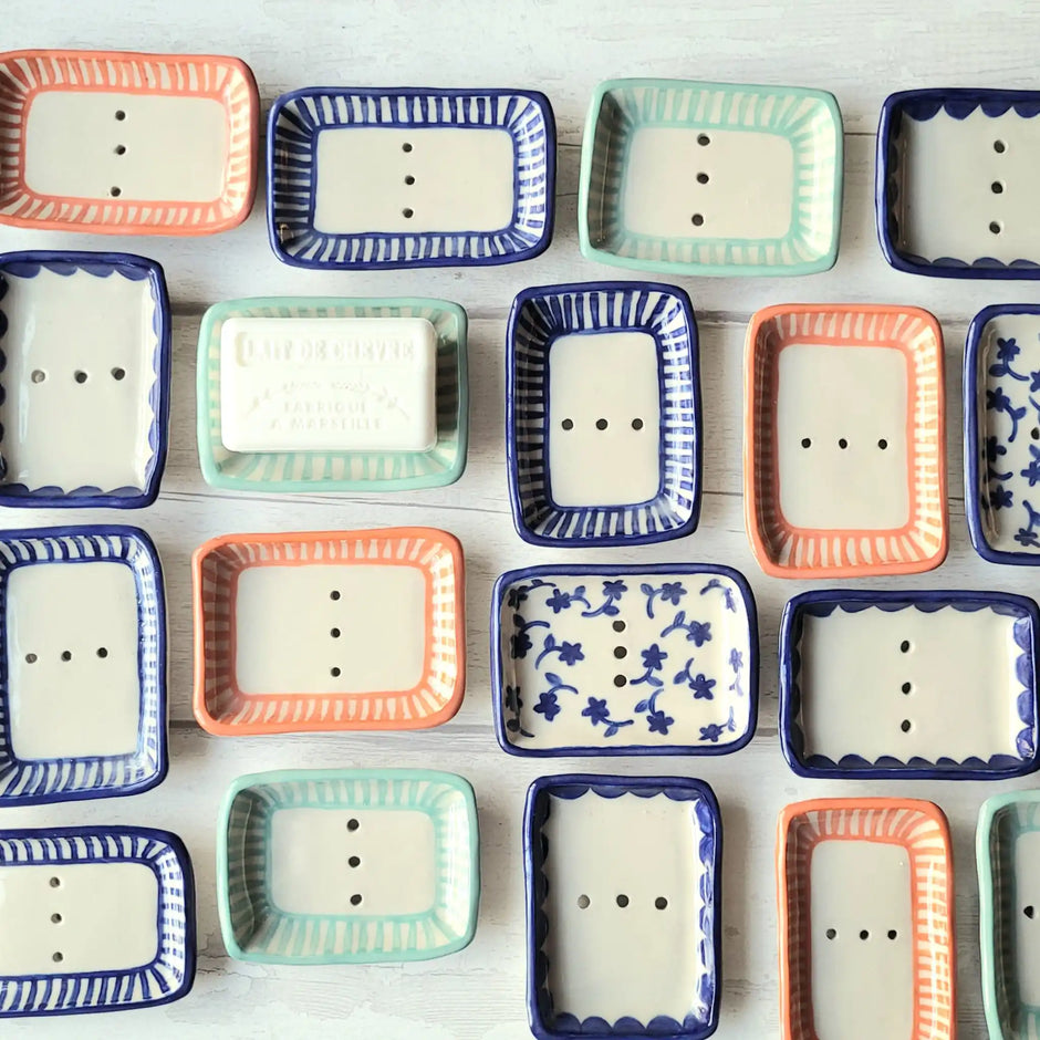 Handmade Ceramic Soap Dish designed by lizzie mabley