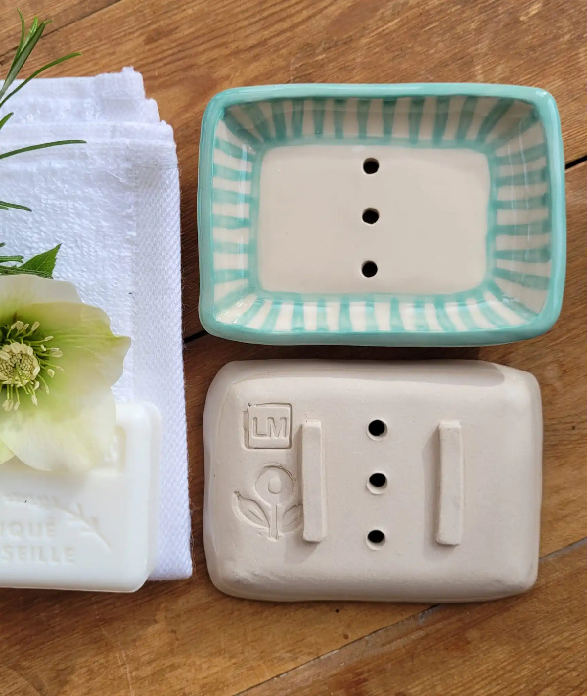 Handmade Ceramic Soap Dish designed by lizzie mabley