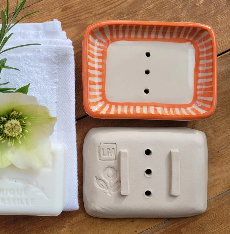 Handmade Ceramic Soap Dish designed by lizzie mabley
