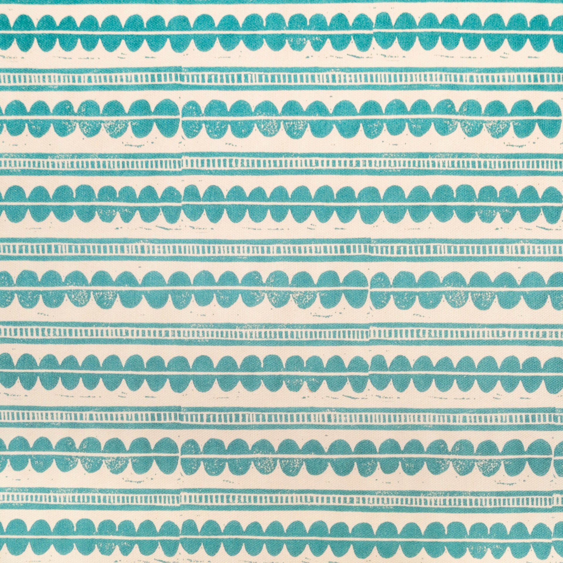 Blue Henry lino block printed fabric designed by Lizzie Mabley