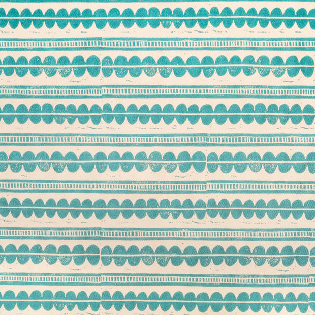 Blue Henry lino block printed fabric designed by Lizzie Mabley