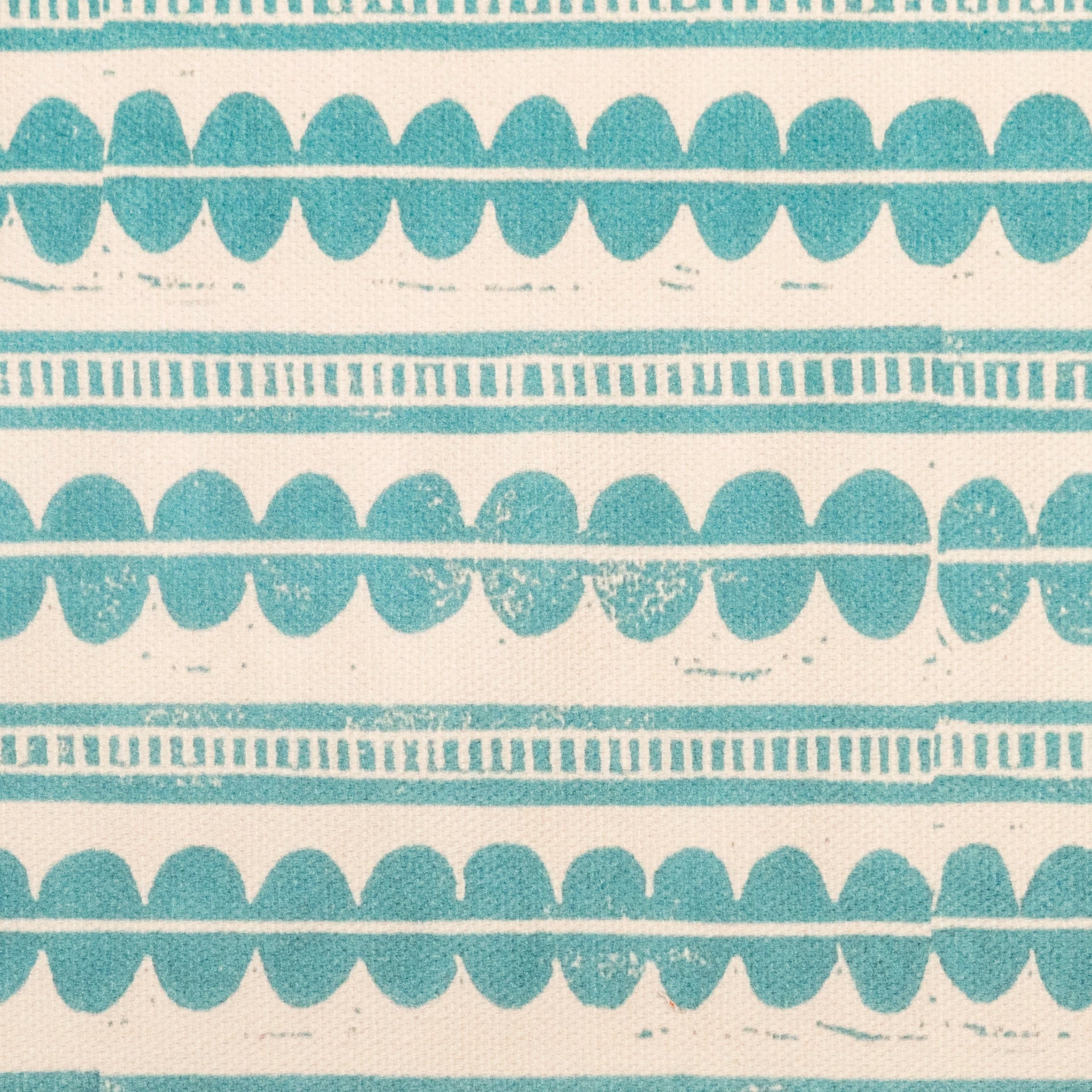 Blue Henry lino block printed fabric designed by Lizzie Mabley