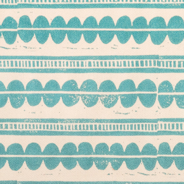Blue Henry lino block printed fabric designed by Lizzie Mabley