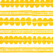 Yellow Henry lino block printed fabric designed by Lizzie Mabley