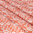 Coral Lucy lino block printed fabric designed by Lizzie Mabley