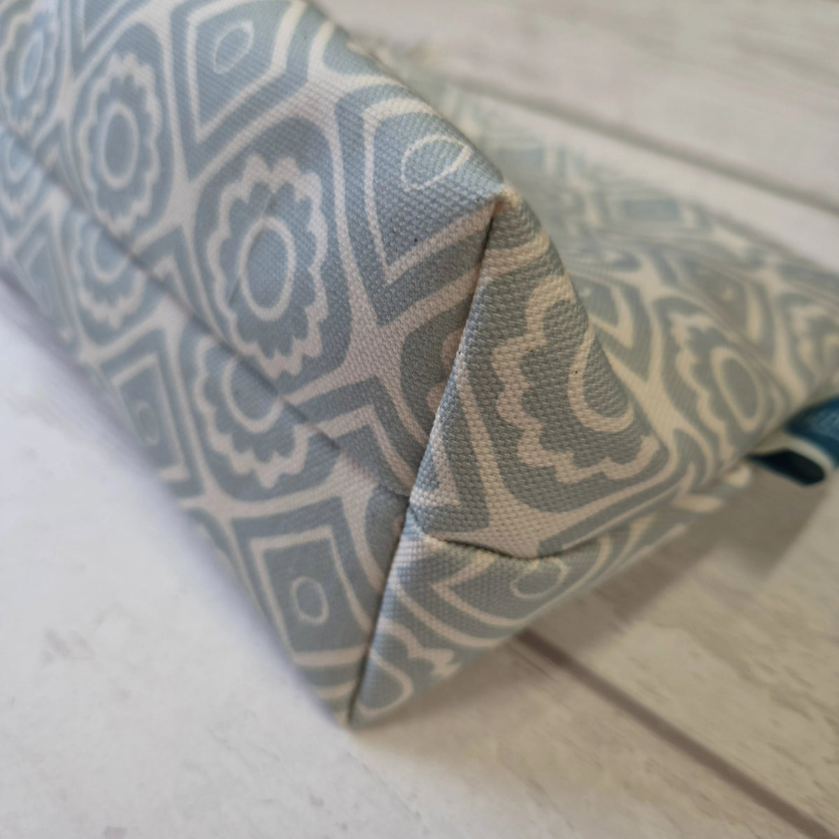 Cosmetic Bag in Powder Blue Rebecca Fabric by Lizzie Mabley