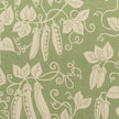 Green Peas lino block printed fabric designed by Lizzie Mabley
