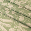 Green Peas lino block printed fabric designed by Lizzie Mabley