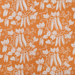 Pumpkin Orange Peas lino block printed fabric designed by Lizzie Mabley