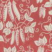 Raspberry Red Peas lino block printed fabric designed by Lizzie Mabley
