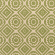 Pea Green Rebecca lino block printed fabric designed by Lizzie Mabley
