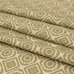 Pea Green Rebecca lino block printed fabric designed by Lizzie Mabley