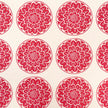 Red Rosette lino block printed fabric designed by Lizzie Mabley