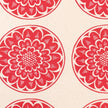 Red Rosette lino block printed fabric designed by Lizzie Mabley