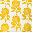 Sunflower lino block printed fabric designed by Lizzie Mabley