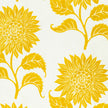 Sunflower lino block printed fabric designed by Lizzie Mabley