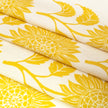 Sunflower lino block printed fabric designed by Lizzie Mabley